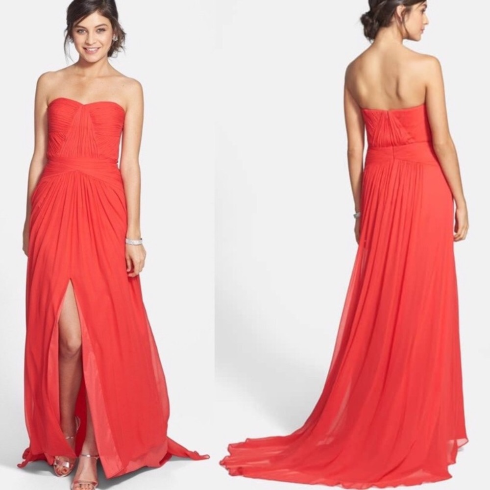 Aiden Mattox Red Chiffon Gown